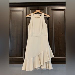 Banana Republic cream empire-waist dress with tiered ruffles | size 0